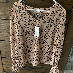 A New Day pink cheetah print top